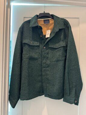 Textured Green Overshirt boucle